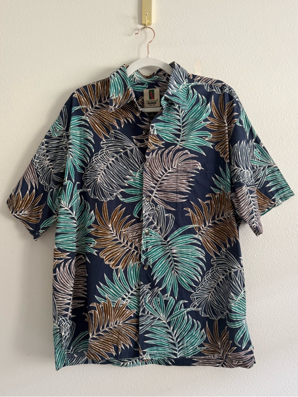 Tory Richard Vintage Short Sleeve Button Up Hawaiian Shirt men’s Sz L